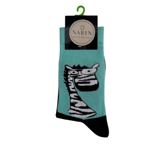 جوراب ساقدار طرح گورخر کد 2017